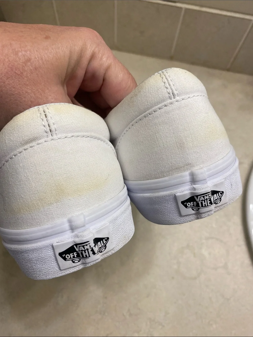 Vans White Men's Classic Slip-On Canvas Shoes